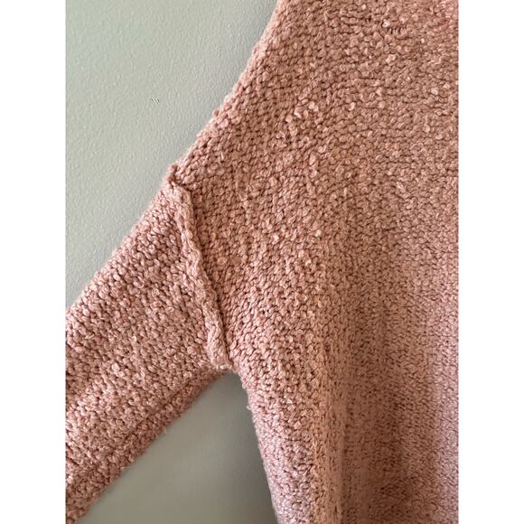 American Eagle Sweater Women's Small Pink Hoodie Fuzzy Cozy Chunky Knit - Picture 7 of 8